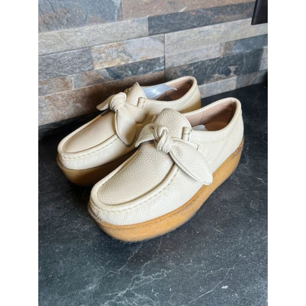 Loeffler Randall Tabitha Chukka Leather Bow Crepe Platform Womens 7